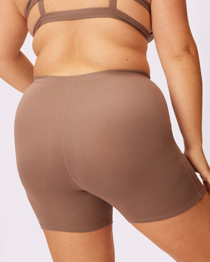 Essential Rib Bike Shorts | Lush Rib | Archive (Truffle)