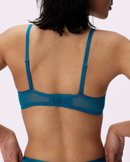 Sheer Comfort Balconette Bra | Silky Mesh | Archive (Lagoon)