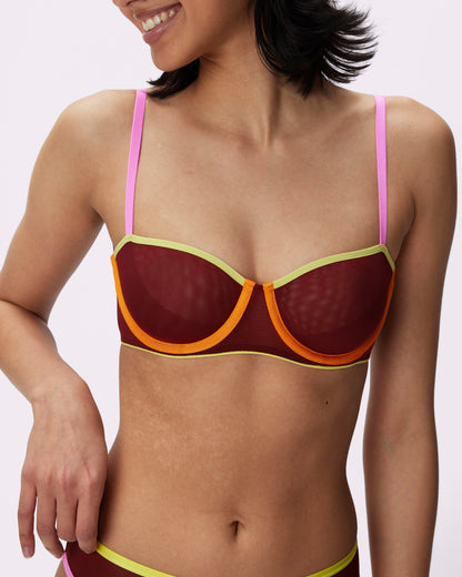 Sheer Comfort Balconette Bra | Silky Mesh | Archive (Shockwave)