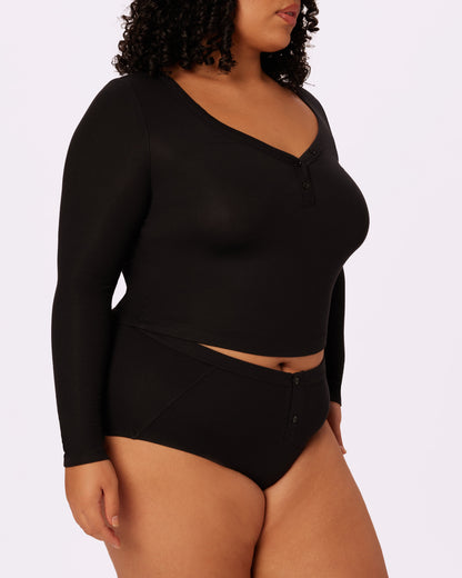 Perfect Rib Long Sleeve Henley | Lush Rib (Eightball)