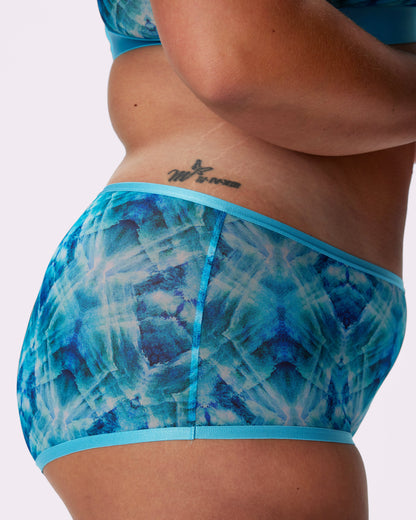 High Rise Boyshort | Silky Mesh (Kaleidoscope)