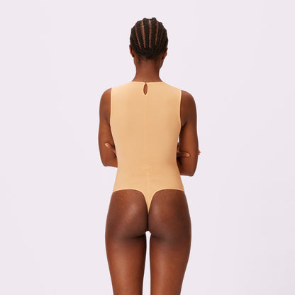 Luxe Sleeveless Bodysuit | Silky Mesh | Archive (Cinnamon Roll)
