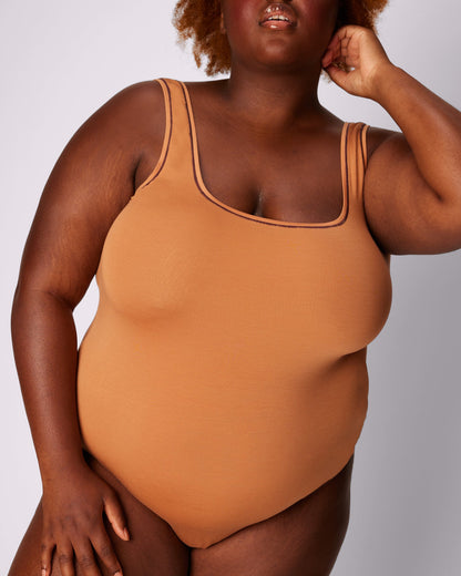 Vintage Fit Bodysuit | New:Cotton | Archive (Choco Chip)