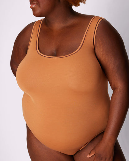 Vintage Fit Bodysuit | New:Cotton | Archive (Choco Chip)