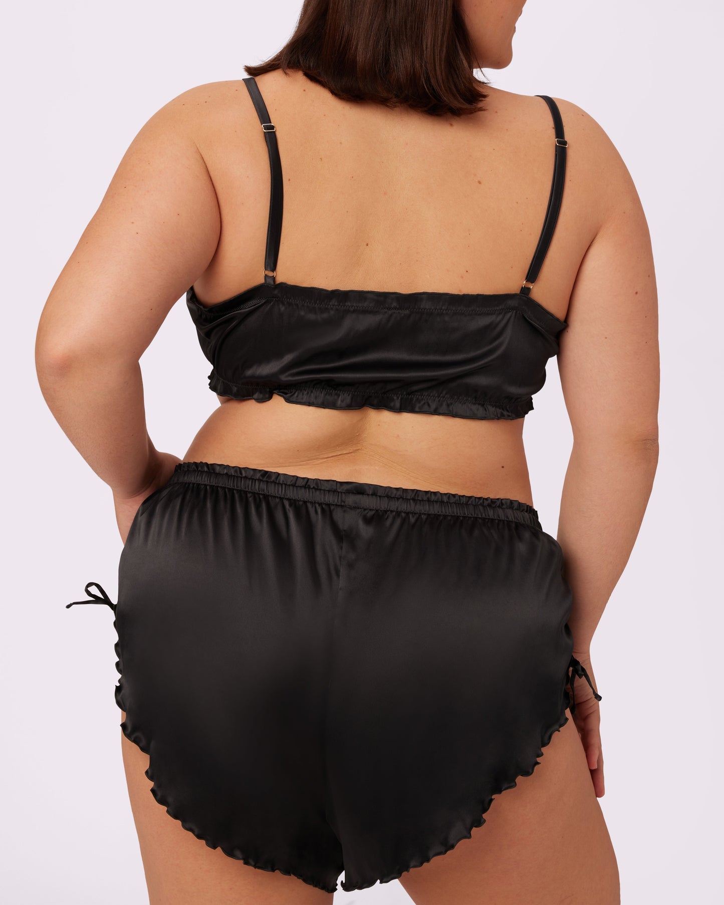 Luxe Button-Up Crop | Luxe Satin (Eightball)