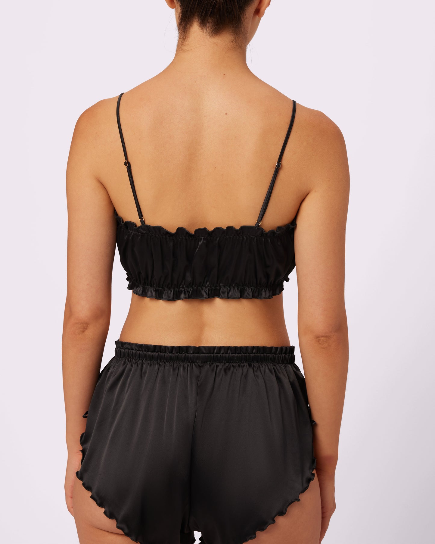 Luxe Button-Up Crop | Luxe Satin (Eightball)