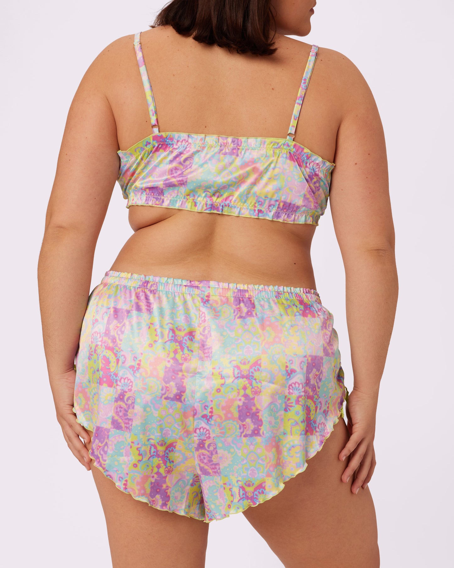 Luxe Button-Up Crop | Luxe Satin (Versailles)