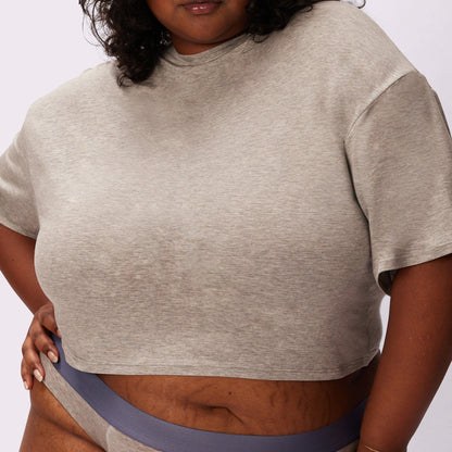 Breezy Crop Tee | New:Cotton | Archive ( Graphite)