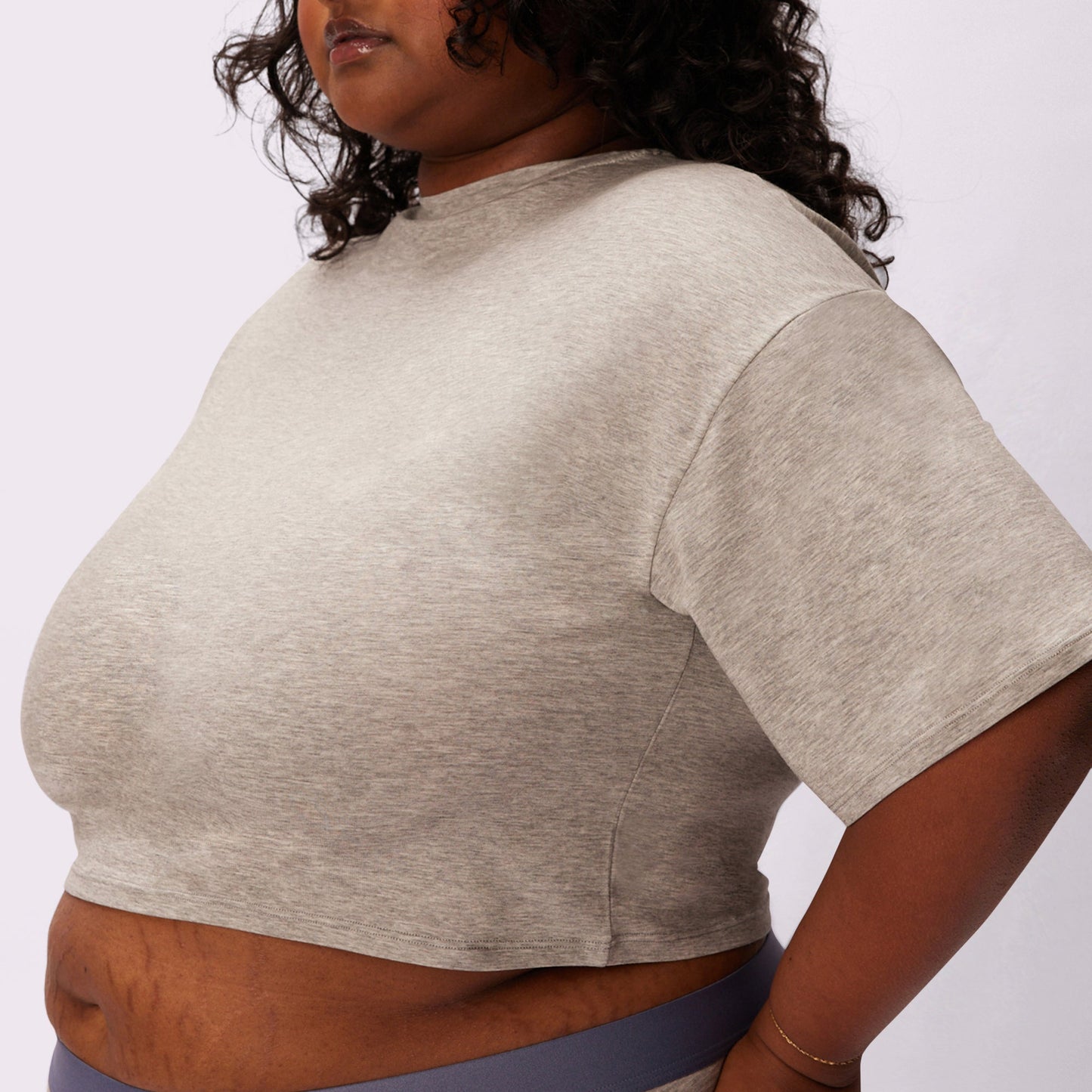 Breezy Crop Tee | New:Cotton | Archive ( Graphite)
