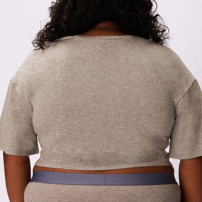 Breezy Crop Tee | New:Cotton | Archive ( Graphite)