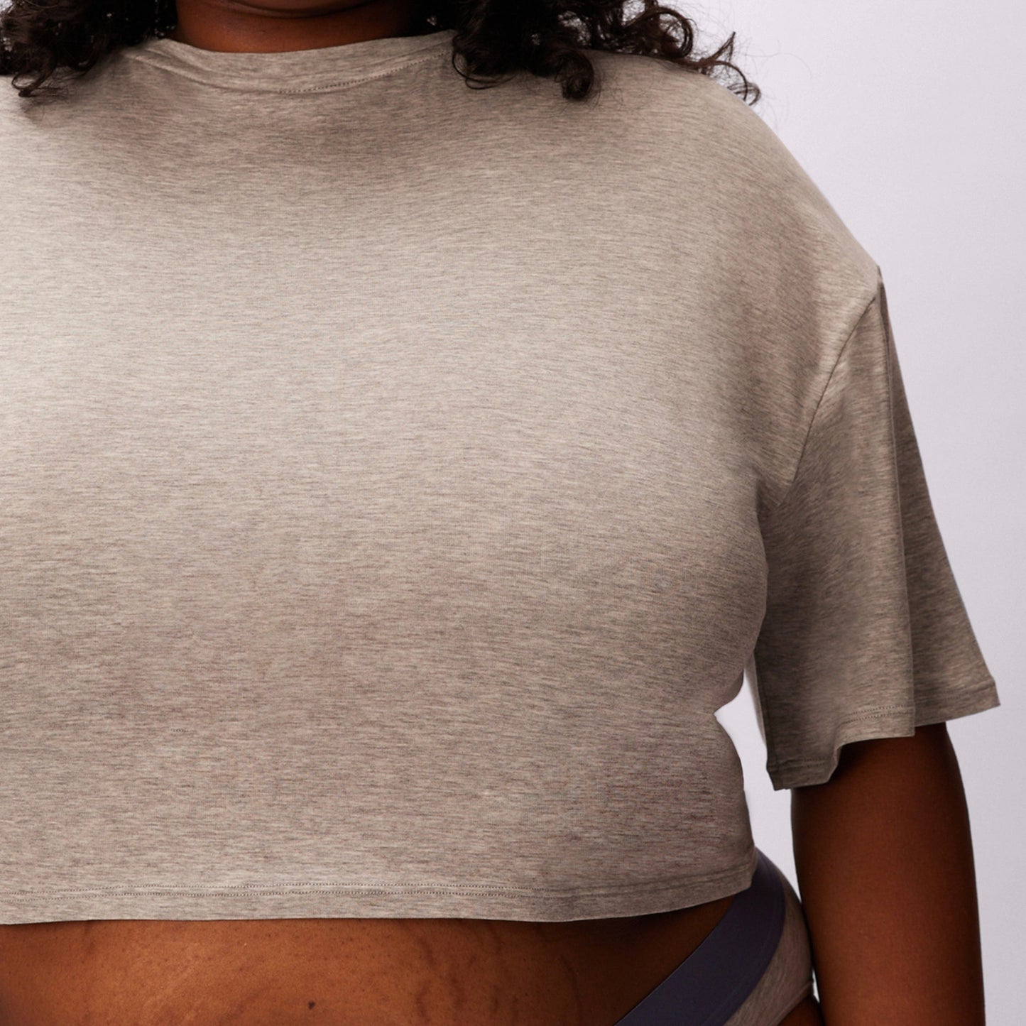 Breezy Crop Tee | New:Cotton | Archive ( Graphite)
