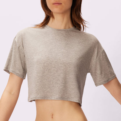 Breezy Crop Tee | New:Cotton | Archive ( Graphite)