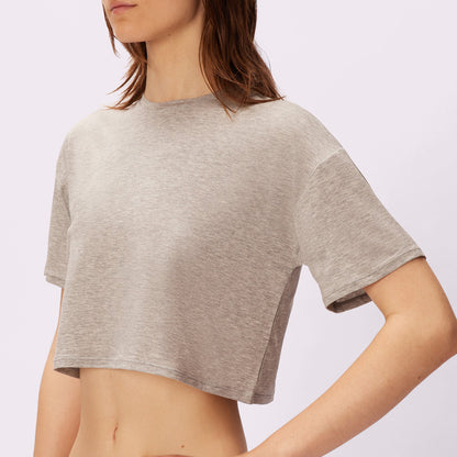 Breezy Crop Tee | New:Cotton | Archive ( Graphite)