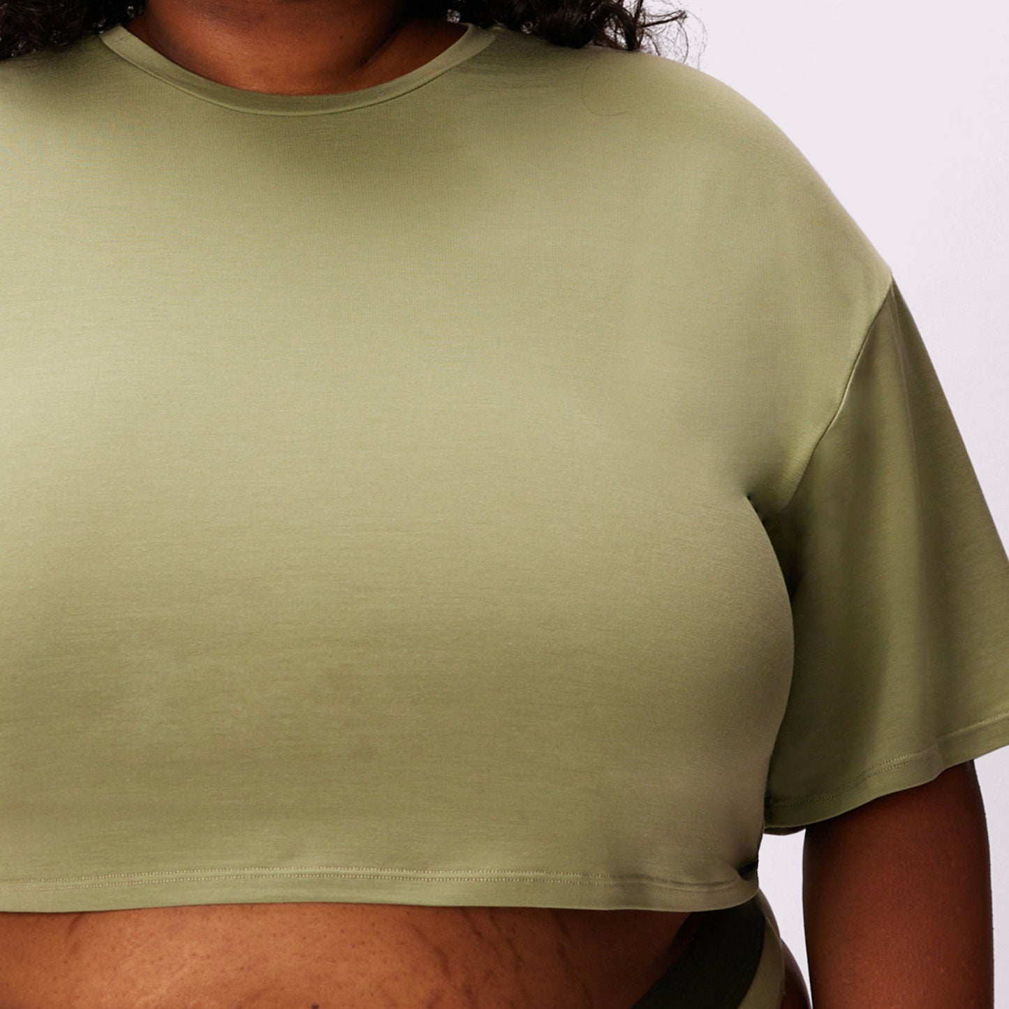 Breezy Crop Tee | New:Cotton | Archive (Olive)