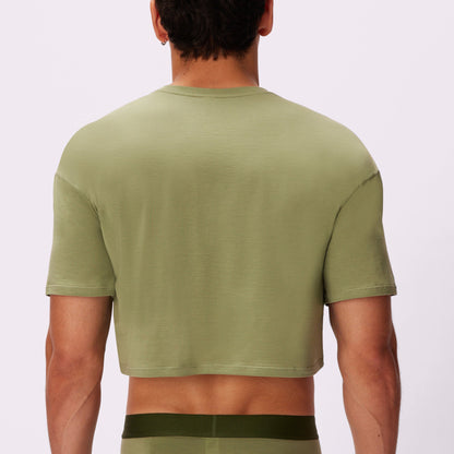 Breezy Crop Tee | New:Cotton | Archive (Olive)