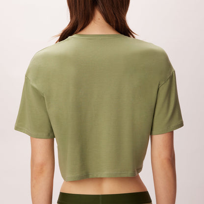 Breezy Crop Tee | New:Cotton | Archive (Olive)