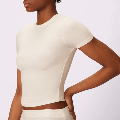 Lush Sculpt Crop Tee | Lush Rib | Archive (Cloud)