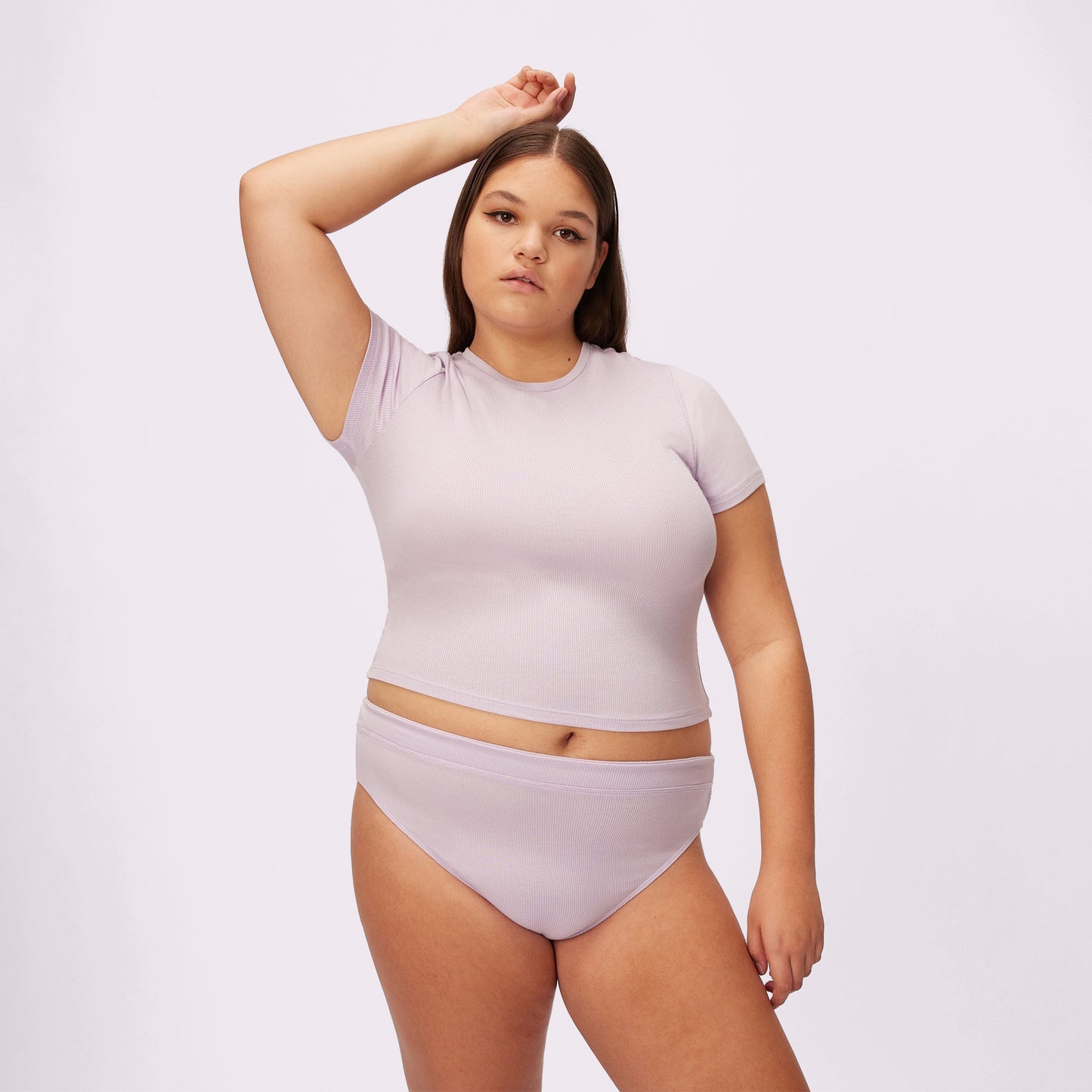 Lush Sculpt Crop Tee | Lush Rib | Archive (Mist)