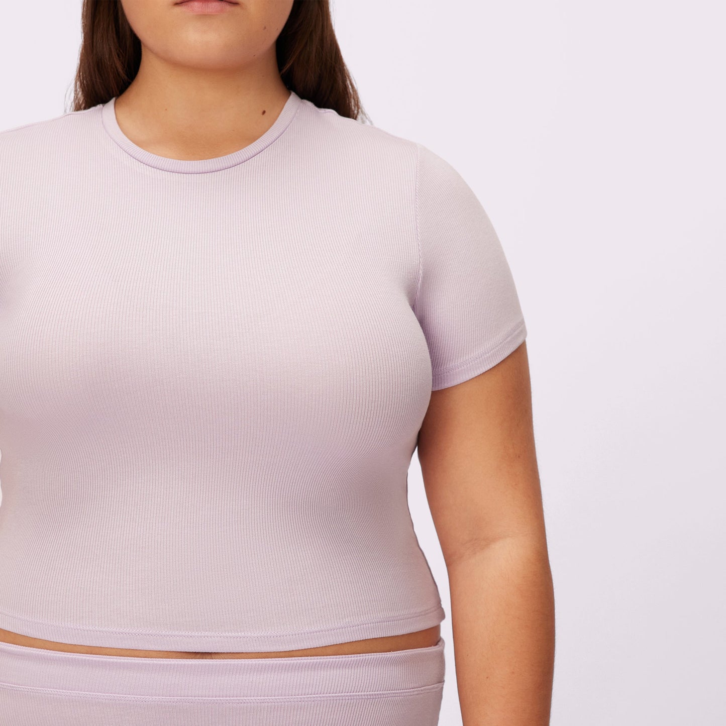 Lush Sculpt Crop Tee | Lush Rib | Archive (Mist)