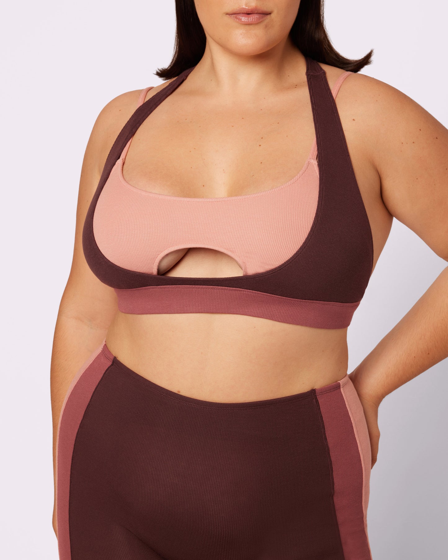 Peekaboo Scoop Layered Bralette | Lush Rib (Pretzel)