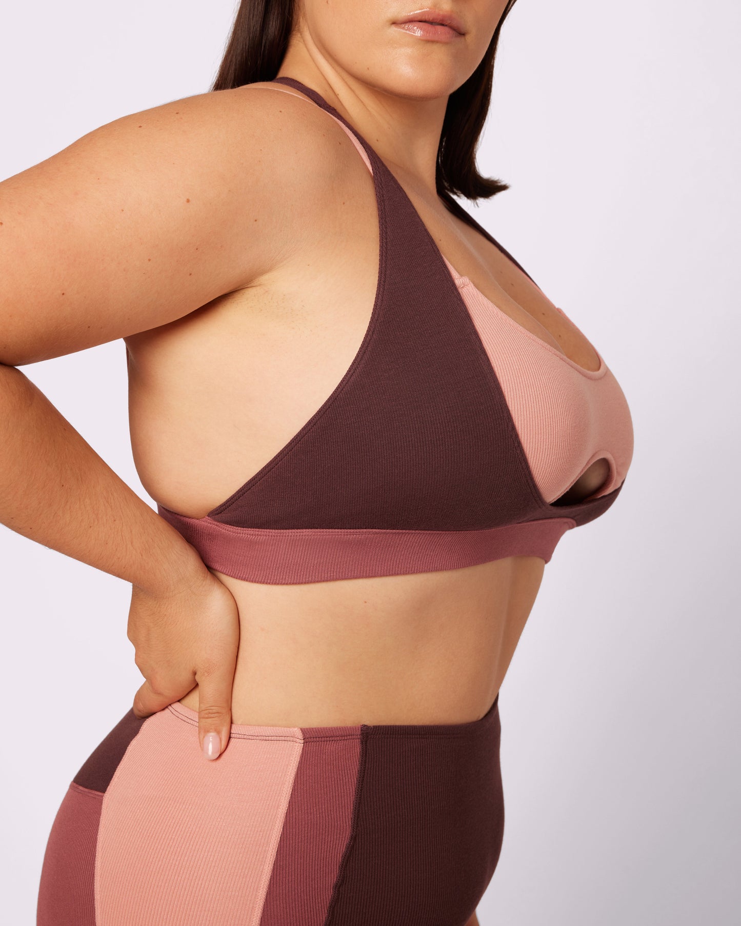 Peekaboo Scoop Layered Bralette | Lush Rib (Pretzel)