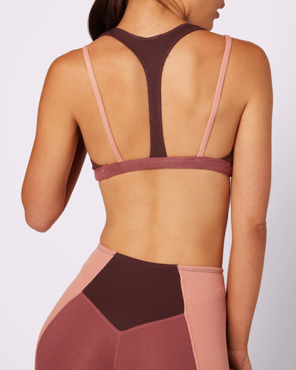 Peekaboo Scoop Layered Bralette | Lush Rib (Pretzel)