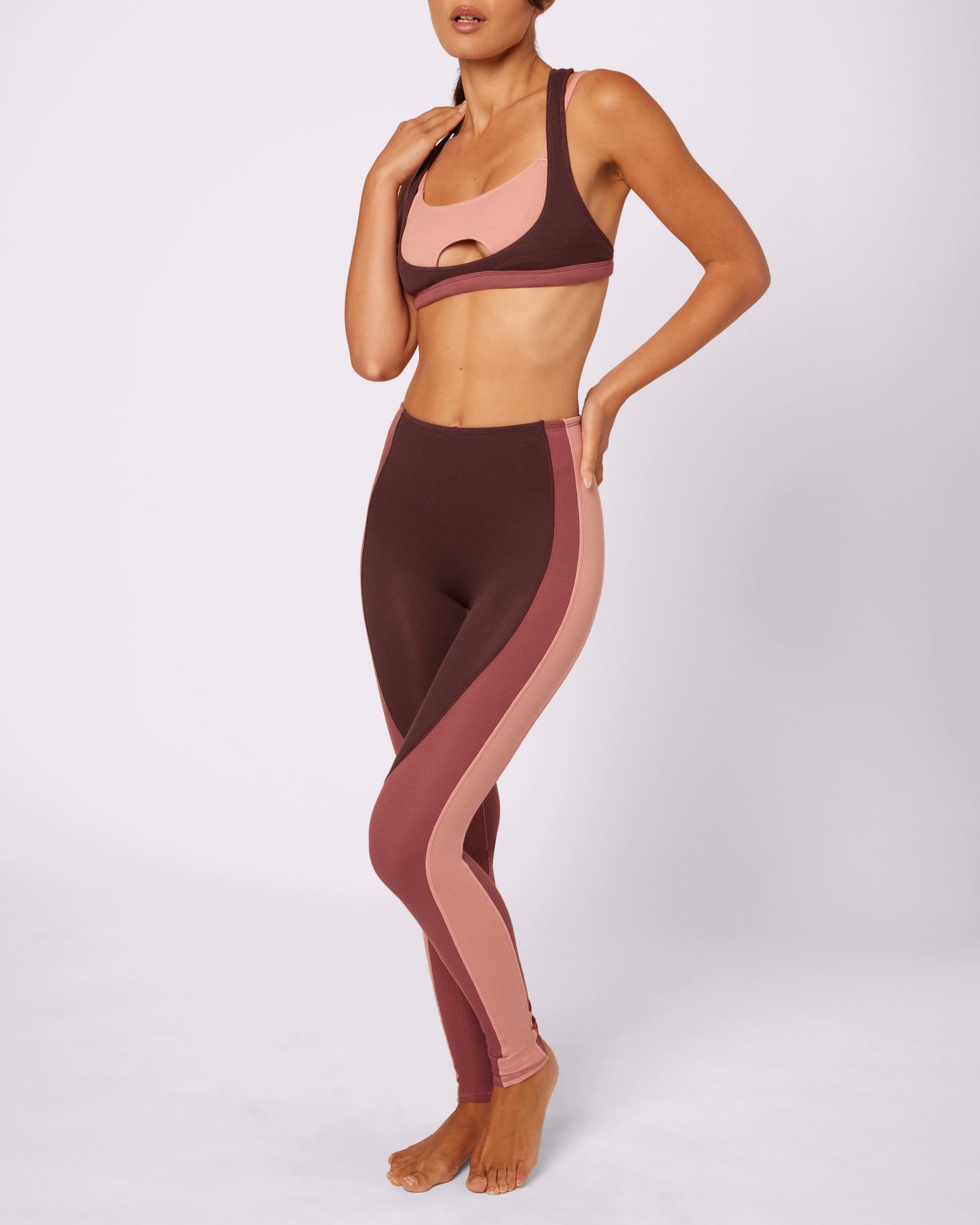 Peekaboo Scoop Layered Bralette | Lush Rib (Pretzel)