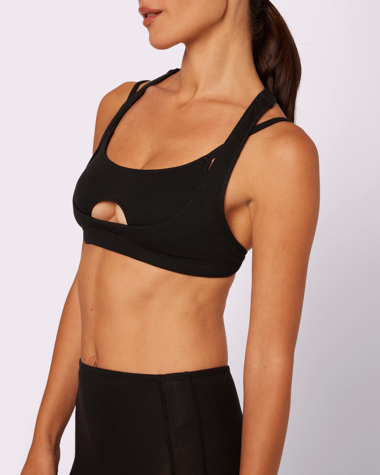 Peekaboo Scoop Layered Bralette | Lush Rib (Eightball)