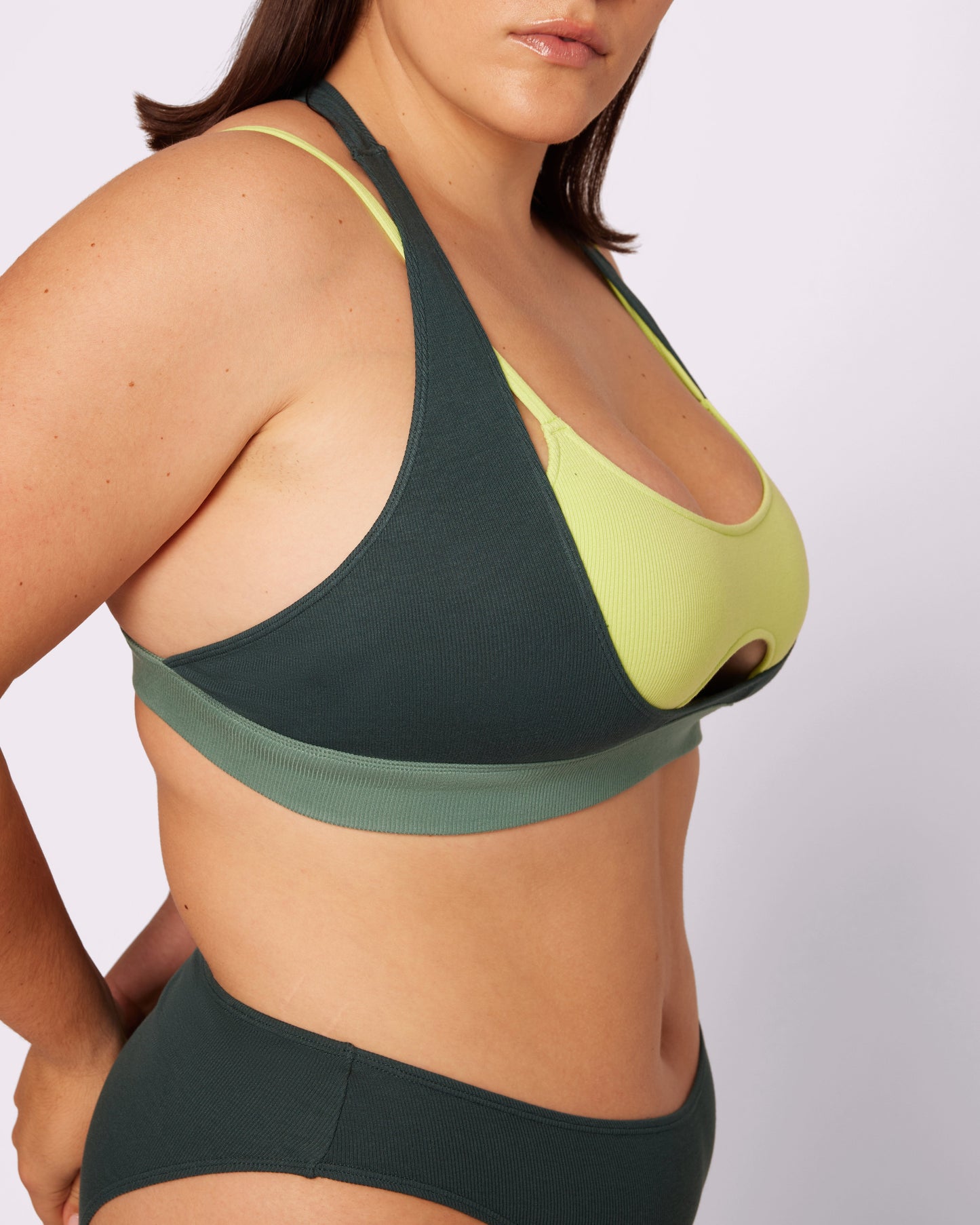 Peekaboo Scoop Layered Bralette | Lush Rib (Moonshine)