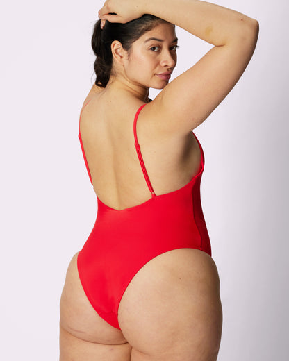 Perfect V Plunge One-Piece | EcoSplash Swim | Archive (Strawberry Daiquiri)
