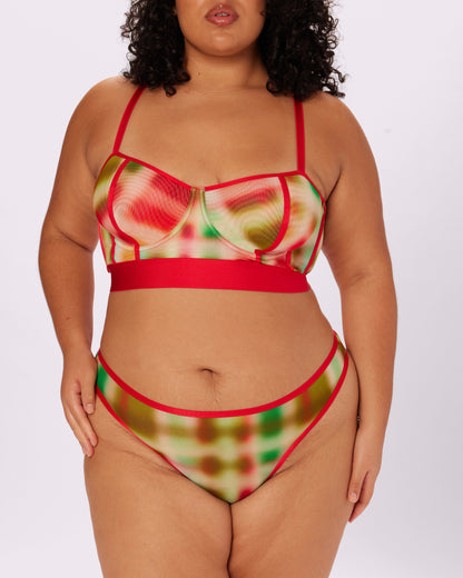 Sheer Sculpt Bustier | Silky Mesh (Tartan Haze)