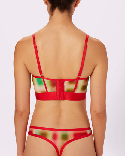 Sheer Sculpt Bustier | Silky Mesh (Tartan Haze)
