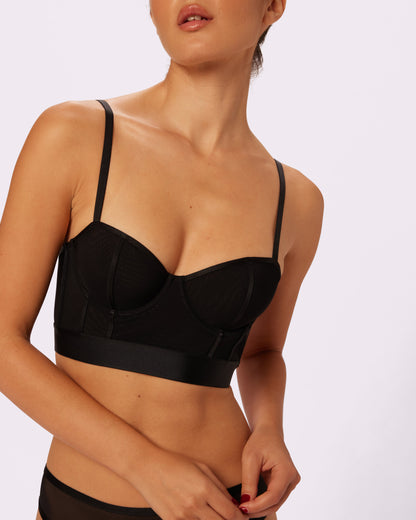 Sheer Sculpt Bustier | Silky Mesh (Eightball)