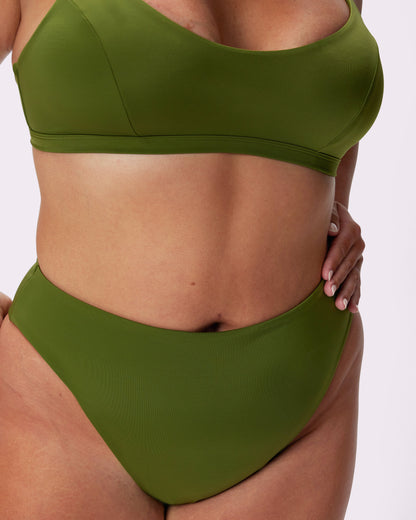 High-Rise Brief Bikini Bottom | EcoSplash Swim | Archive (Palm Tree)