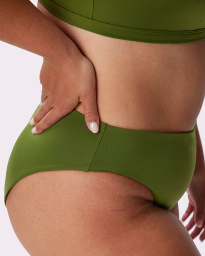 High-Rise Brief Bikini Bottom | EcoSplash Swim | Archive (Palm Tree)