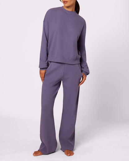 Cozy Casual Wide-Leg Pants | Cozy Waffle | Archive (Fog)