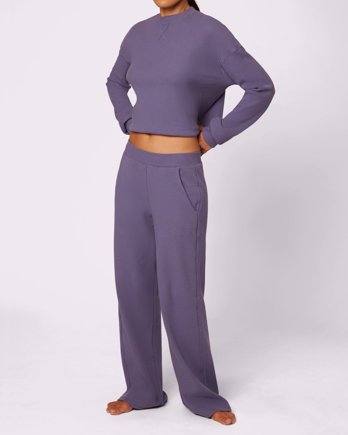 Cozy Casual Wide-Leg Pants | Cozy Waffle | Archive (Fog)