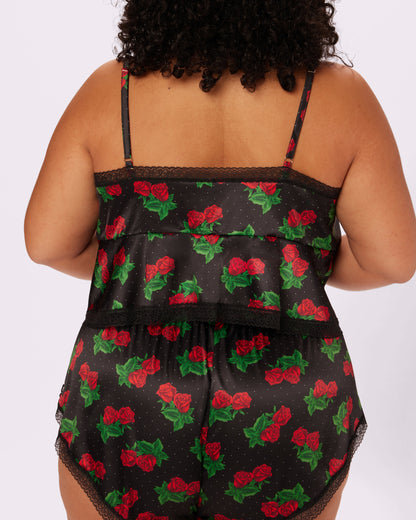 Betsey Johnson Luxe Lace Flyaway Cami | Glow Satin (Thorn)