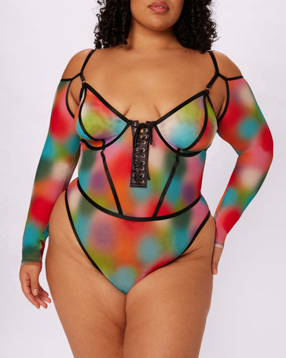 Sheer Sculpt Convertible Sleeve Bodysuit | Silky Mesh | Archive (Supernova)