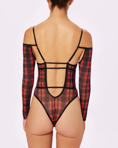 Betsey Johnson Sheer Sculpt Convertible Sleeve Bodysuit | Silky Mesh (Betsey)
