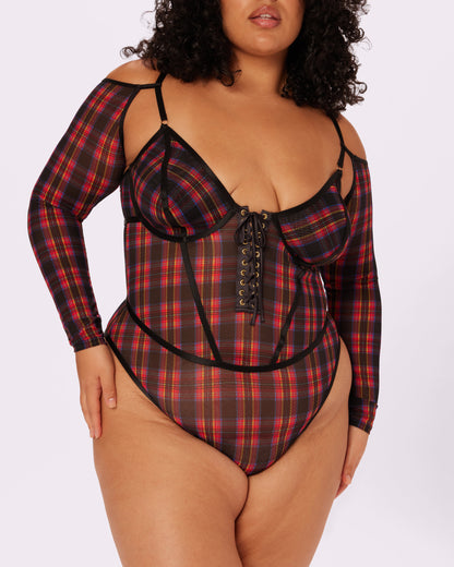 Betsey Johnson Sheer Sculpt Convertible Sleeve Bodysuit | Silky Mesh (Betsey)