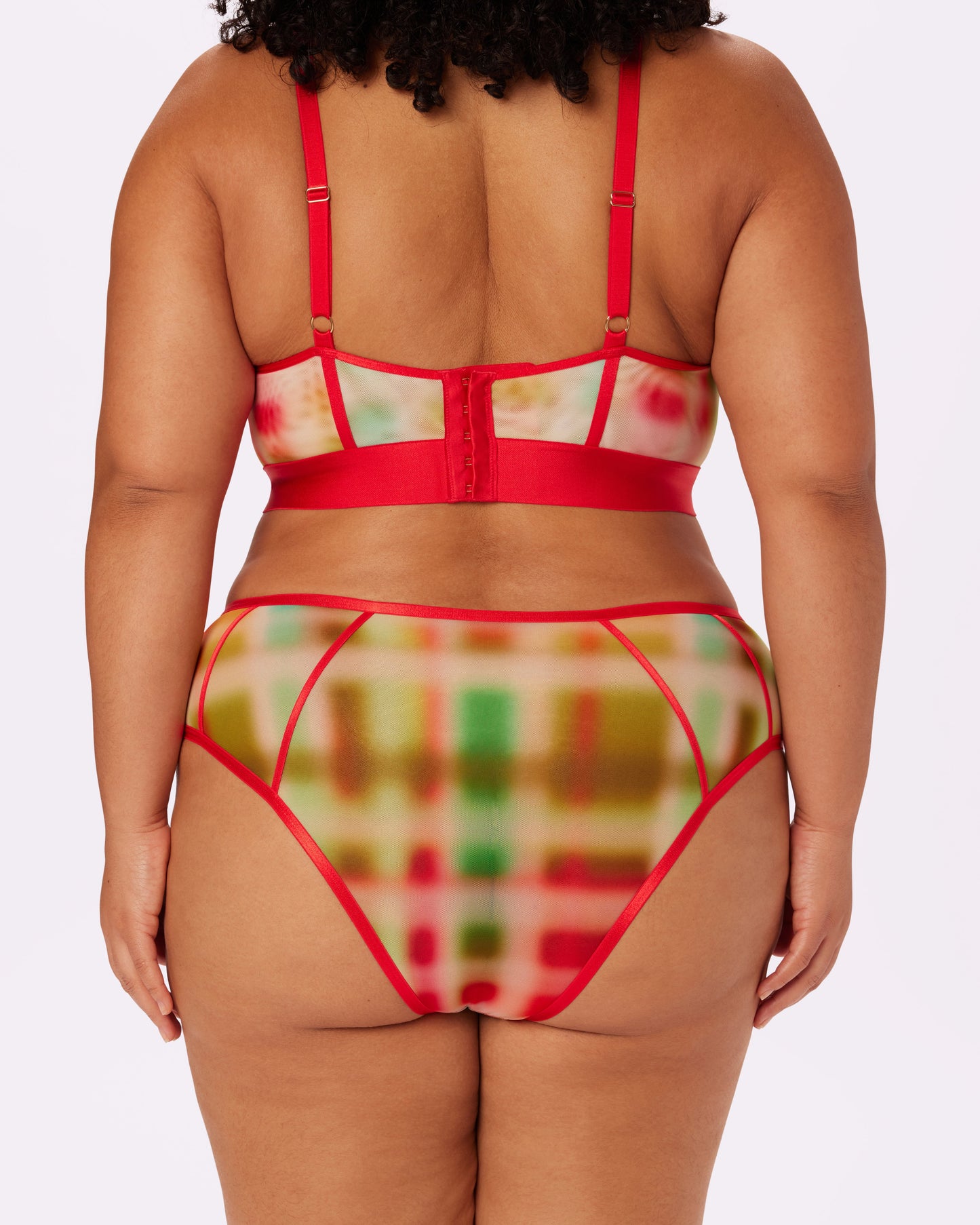 Sheer Sculpt Pop High Rise Cheeky | Silky Mesh (Tartan Haze)