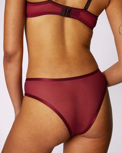 High Rise Cheeky | Silky Mesh (Lambrusco)