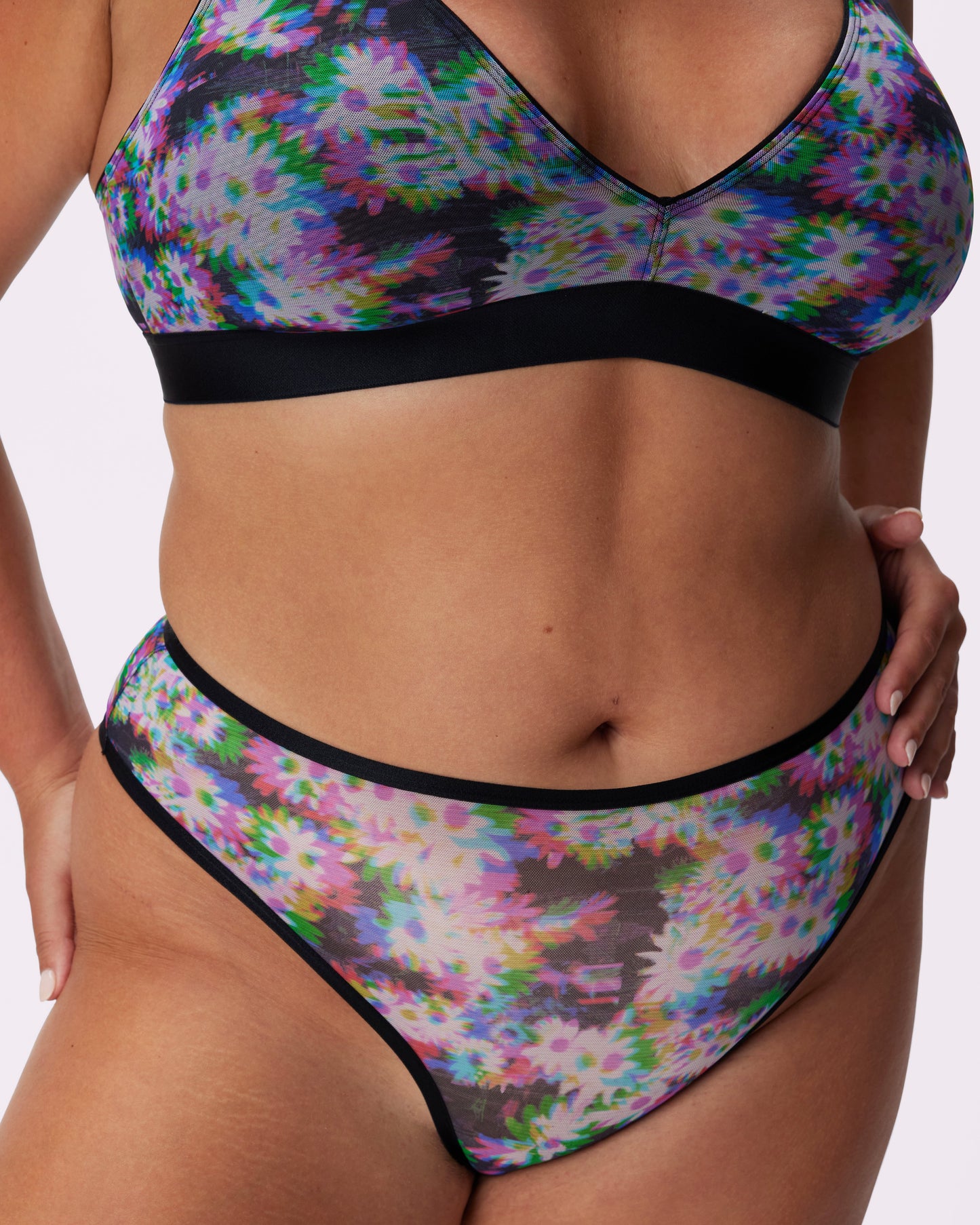 High Rise Cheeky | Silky Mesh (Technobloom)