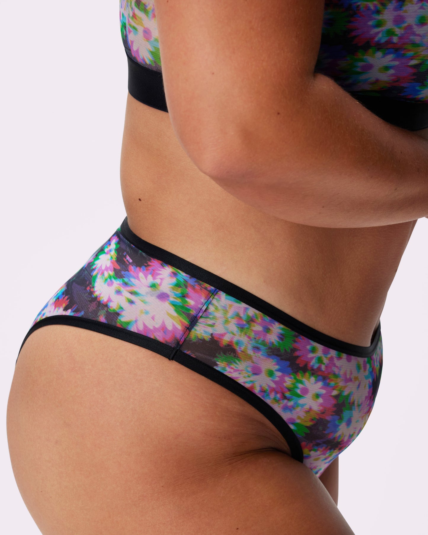 High Rise Cheeky | Silky Mesh (Technobloom)