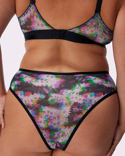 High Rise Cheeky | Silky Mesh (Technobloom)
