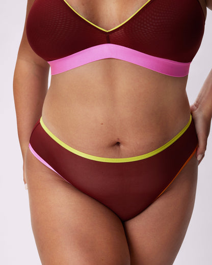 High Rise Cheeky | Silky Mesh (Shockwave)