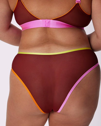 High Rise Cheeky | Silky Mesh (Shockwave)