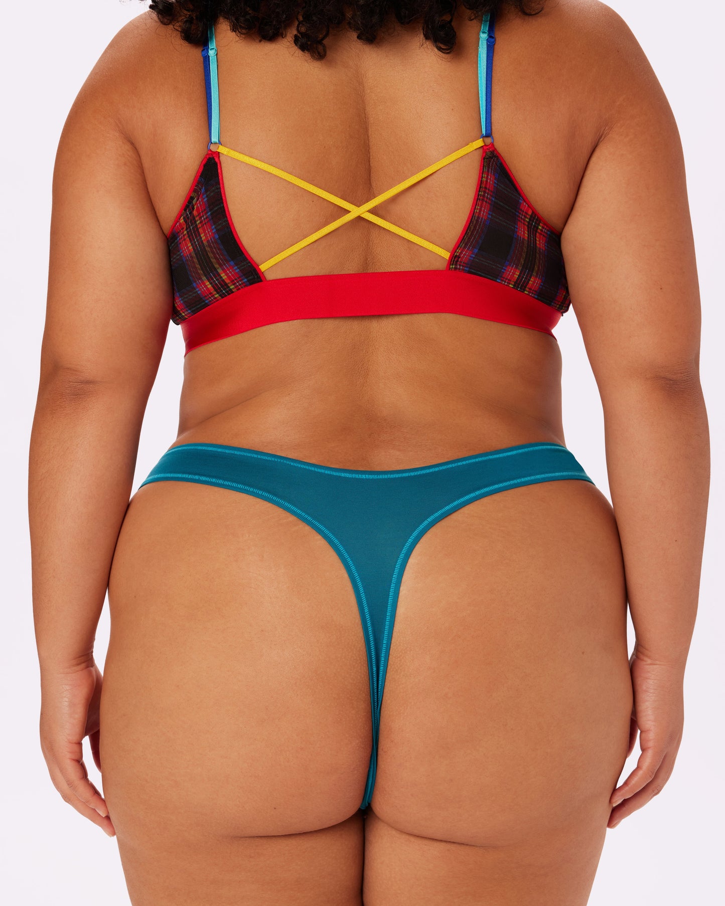 Betsey Johnson Ultra-Flattering High Rise Thong | New:Cotton (Lagoon)