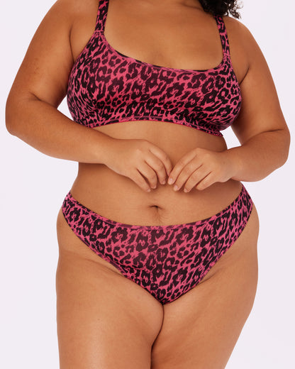 Betsey Johnson Ultra-Flattering High Rise Thong | New:Cotton (Electric Leopard)